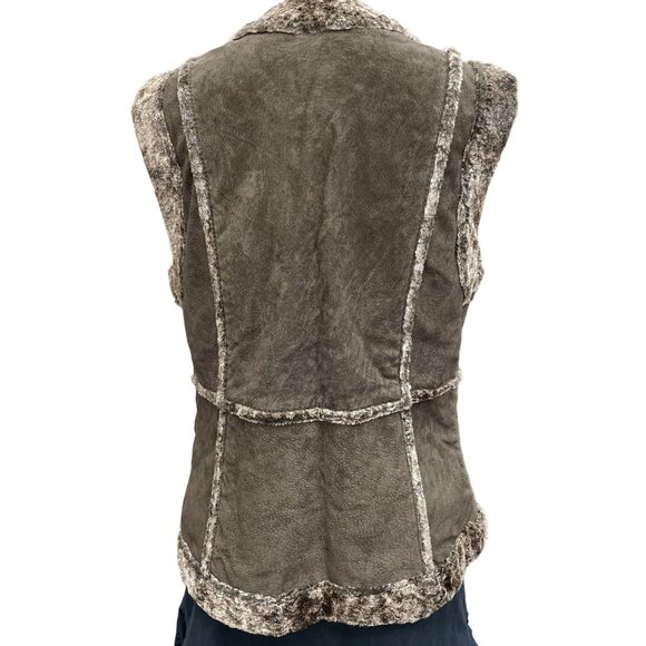 LAL Live a Little Women's Brown Leather Vest Size S SKU 1401 - Picture 2 of 4